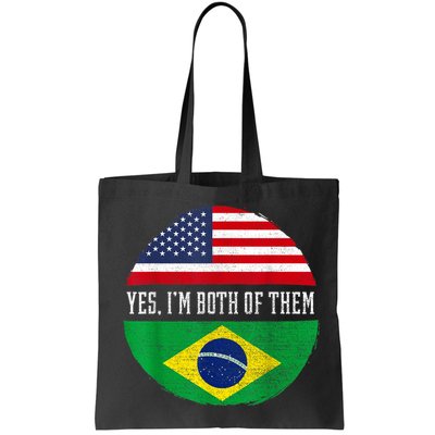 Half American Half Brazilian USA Flag Brazil Heritage DNA Bag