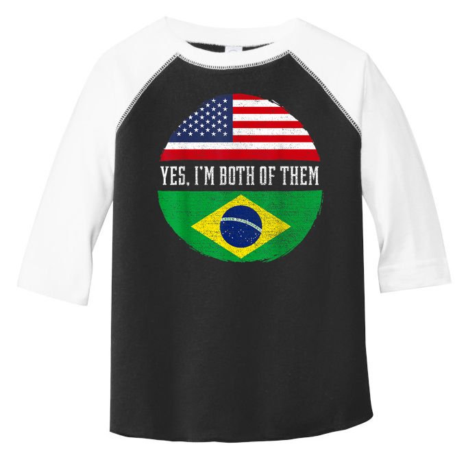 Half American Half Brazilian USA Flag Brazil Heritage DNA Toddler Fine Jersey T-Shirt
