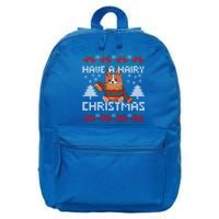 Have A Hairy Christmas Ugly Christmas Sweater Dog Funny Gift 16 in Basic Backpack