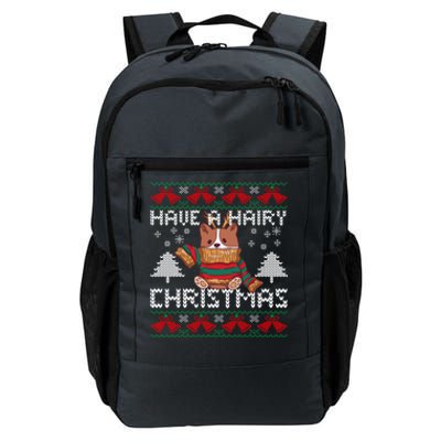 Have A Hairy Christmas Ugly Christmas Sweater Dog Funny Gift Daily Commute Backpack