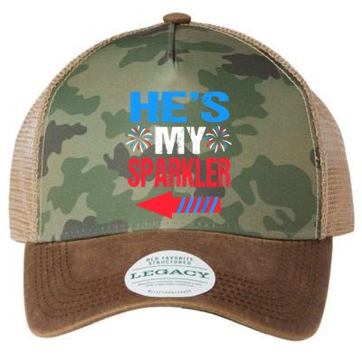 His And Hers 4th Of Julys Couples He's My Sparkler Legacy Tie Dye Trucker Hat