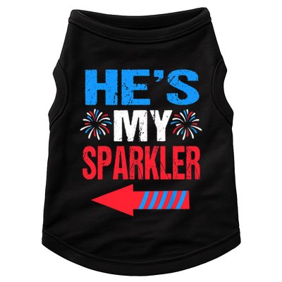 His And Hers 4th Of Julys Couples He's My Sparkler Doggie Tank