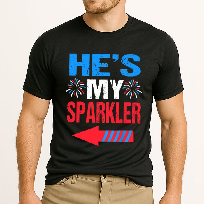 His And Hers 4th Of Julys Couples He's My Sparkler Performance Shirt