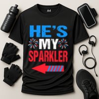 His And Hers 4th Of Julys Couples He's My Sparkler Performance Shirt