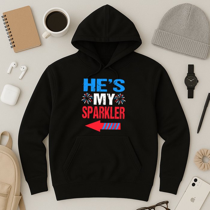 His And Hers 4th Of Julys Couples He's My Sparkler Hoodie