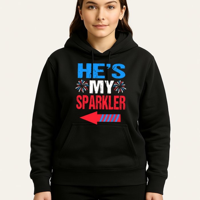 His And Hers 4th Of Julys Couples He's My Sparkler Hoodie