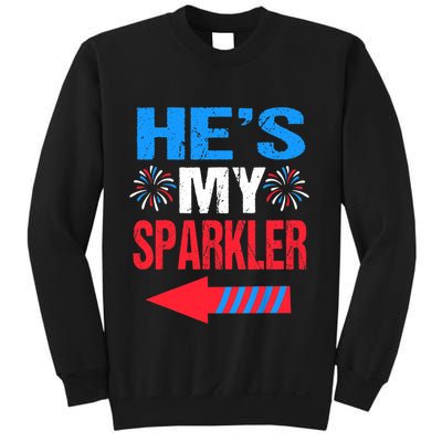 His And Hers 4th Of Julys Couples He's My Sparkler Sweatshirt