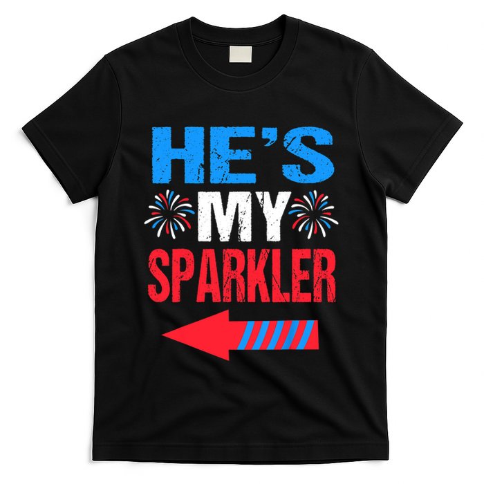 His And Hers 4th Of Julys Couples He's My Sparkler T-Shirt