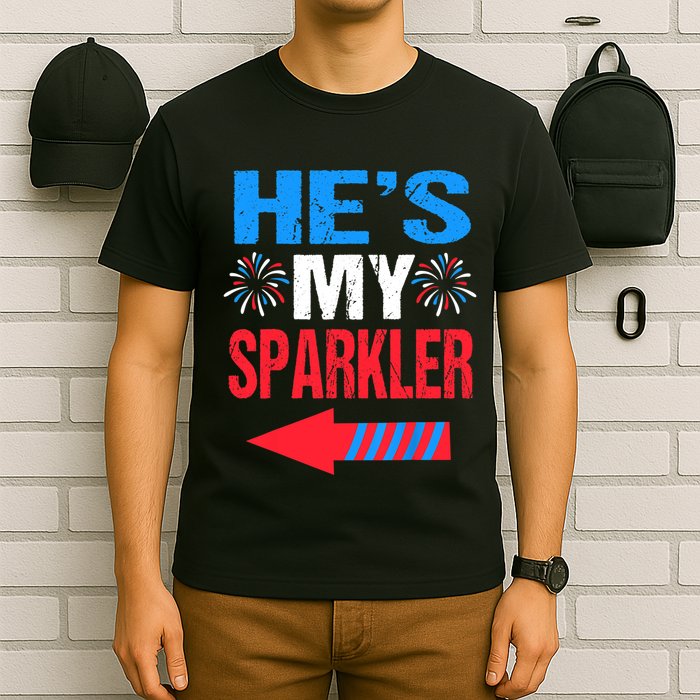 His And Hers 4th Of Julys Couples He's My Sparkler T-Shirt