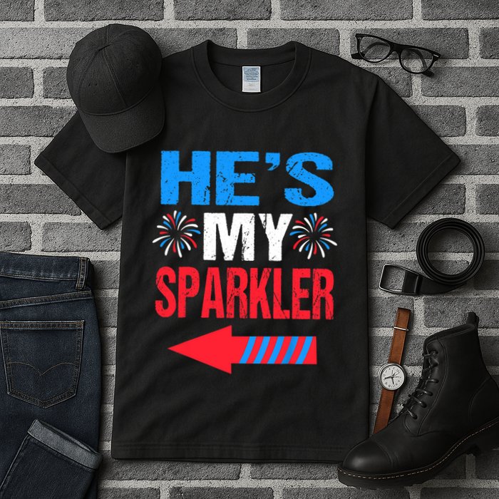 His And Hers 4th Of Julys Couples He's My Sparkler Tall T-Shirt