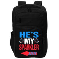 His And Hers 4th Of Julys Couples He's My Sparkler Impact Tech Backpack