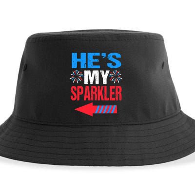 His And Hers 4th Of Julys Couples He's My Sparkler Sustainable Bucket Hat