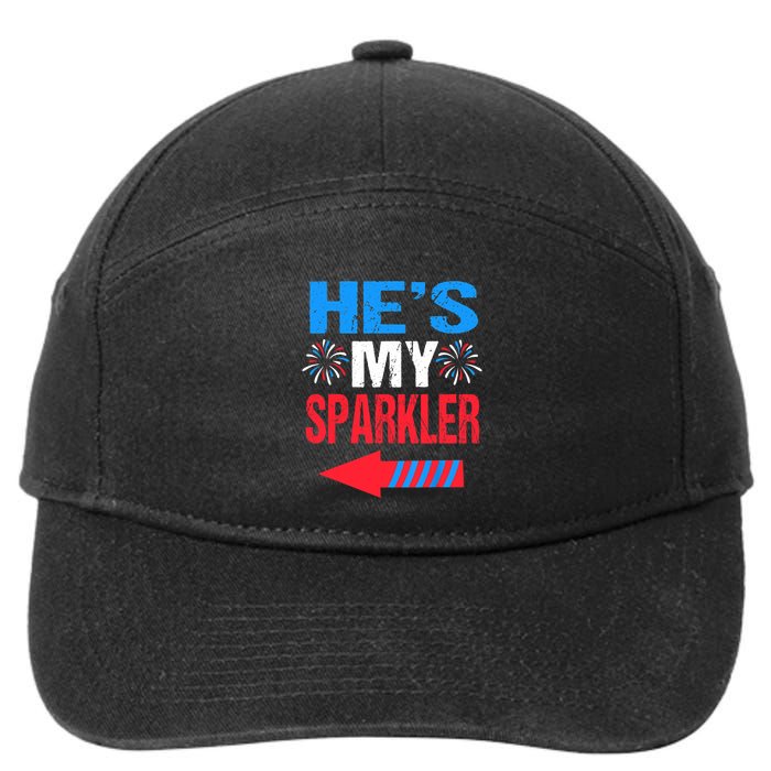 His And Hers 4th Of Julys Couples He's My Sparkler 7-Panel Snapback Hat