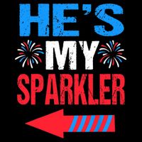 His And Hers 4th Of Julys Couples He's My Sparkler Bucket Hat