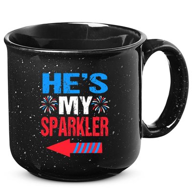 His And Hers 4th Of Julys Couples He's My Sparkler 15oz Campfire Ceramic Mug