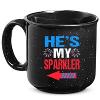 His And Hers 4th Of Julys Couples He's My Sparkler 15oz Campfire Ceramic Mug