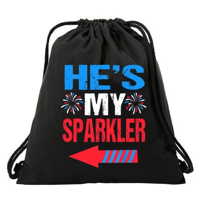 His And Hers 4th Of Julys Couples He's My Sparkler Drawstring Bag