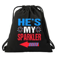 His And Hers 4th Of Julys Couples He's My Sparkler Drawstring Bag