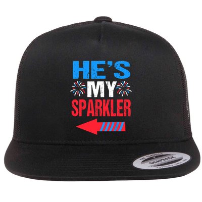 His And Hers 4th Of Julys Couples He's My Sparkler Flatbill Hat
