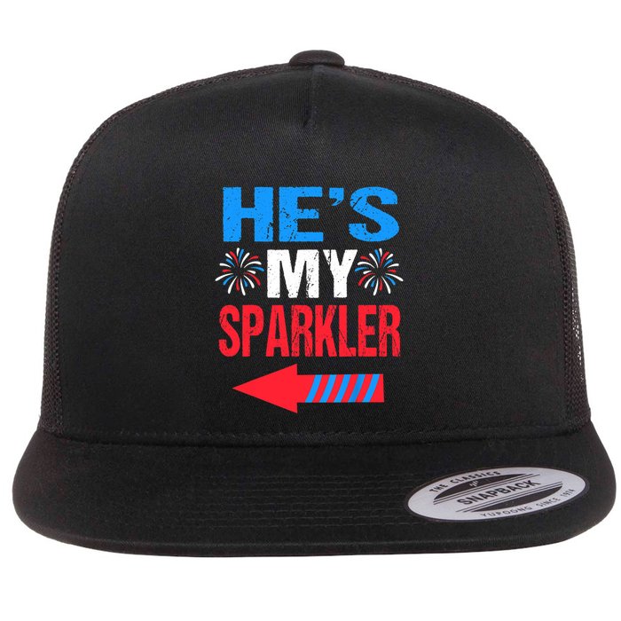 His And Hers 4th Of Julys Couples He's My Sparkler Flatbill Hat