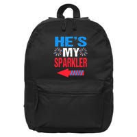 His And Hers 4th Of Julys Couples He's My Sparkler 16 in Basic Backpack