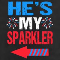 His And Hers 4th Of Julys Couples He's My Sparkler Crop Fleece Hoodie