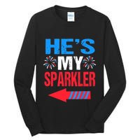 His And Hers 4th Of Julys Couples He's My Sparkler Tall Long Sleeve T-Shirt