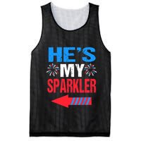 His And Hers 4th Of Julys Couples He's My Sparkler Mesh Reversible Basketball Jersey Tank
