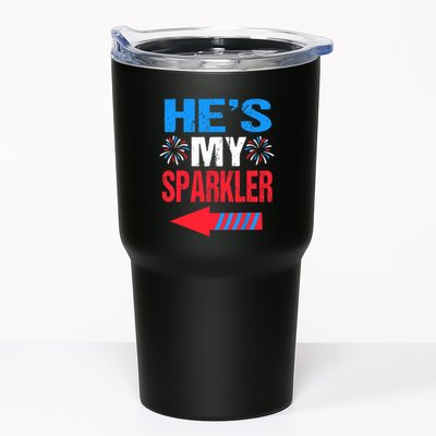 His And Hers 4th Of Julys Couples He's My Sparkler Tumbler