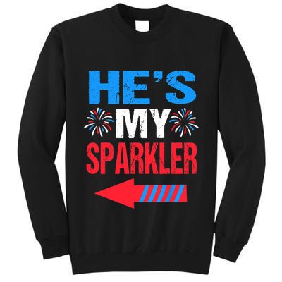 His And Hers 4th Of Julys Couples He's My Sparkler Tall Sweatshirt
