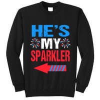 His And Hers 4th Of Julys Couples He's My Sparkler Tall Sweatshirt