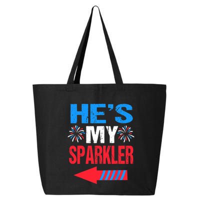 His And Hers 4th Of Julys Couples He's My Sparkler 25L Jumbo Tote