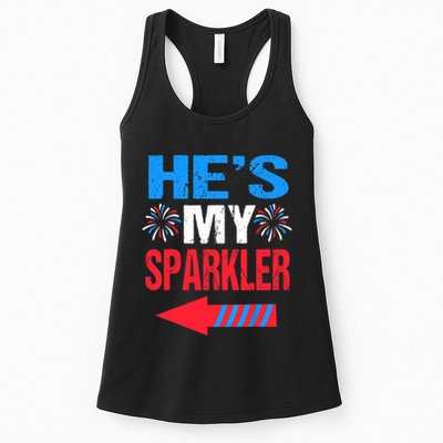 His And Hers 4th Of Julys Couples He's My Sparkler Womens Tank Top
