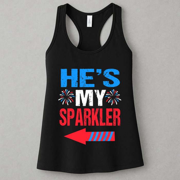 His And Hers 4th Of Julys Couples He's My Sparkler Womens Tank Top