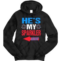 His And Hers 4th Of Julys Couples He's My Sparkler Tie Dye Hoodie