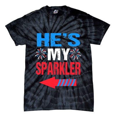 His And Hers 4th Of Julys Couples He's My Sparkler Tie-Dye T-Shirt