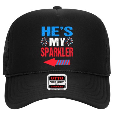 His And Hers 4th Of Julys Couples He's My Sparkler Trucker Hat