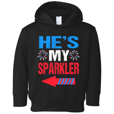 His And Hers 4th Of Julys Couples He's My Sparkler Toddler Hoodie