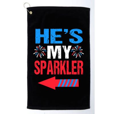 His And Hers 4th Of Julys Couples He's My Sparkler Golf Towel