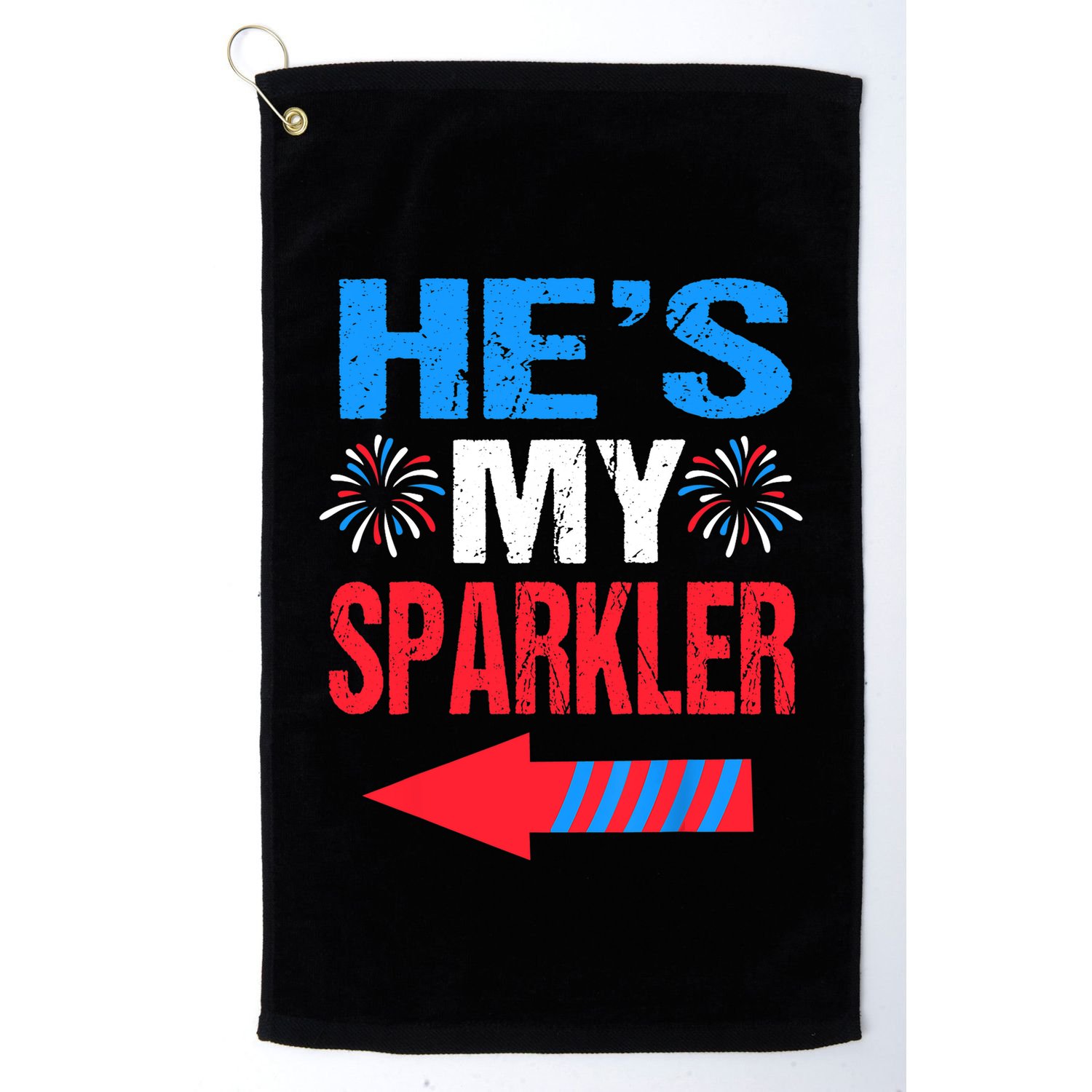 His And Hers 4th Of Julys Couples He's My Sparkler Golf Towel