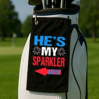His And Hers 4th Of Julys Couples He's My Sparkler Golf Towel