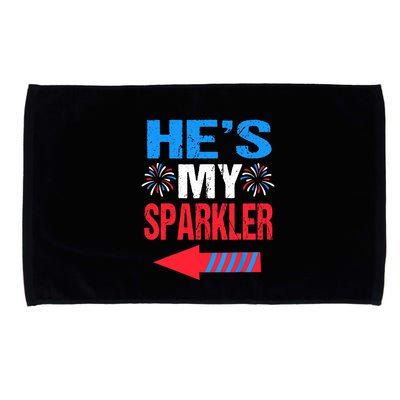 His And Hers 4th Of Julys Couples He's My Sparkler Microfiber Hand Towel