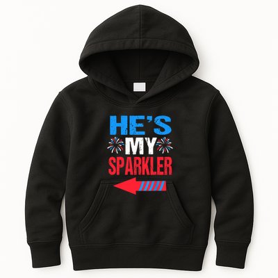 His And Hers 4th Of Julys Couples He's My Sparkler Kids Hoodie