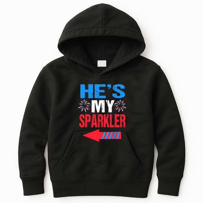 His And Hers 4th Of Julys Couples He's My Sparkler Kids Hoodie