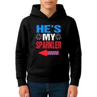 His And Hers 4th Of Julys Couples He's My Sparkler Kids Hoodie