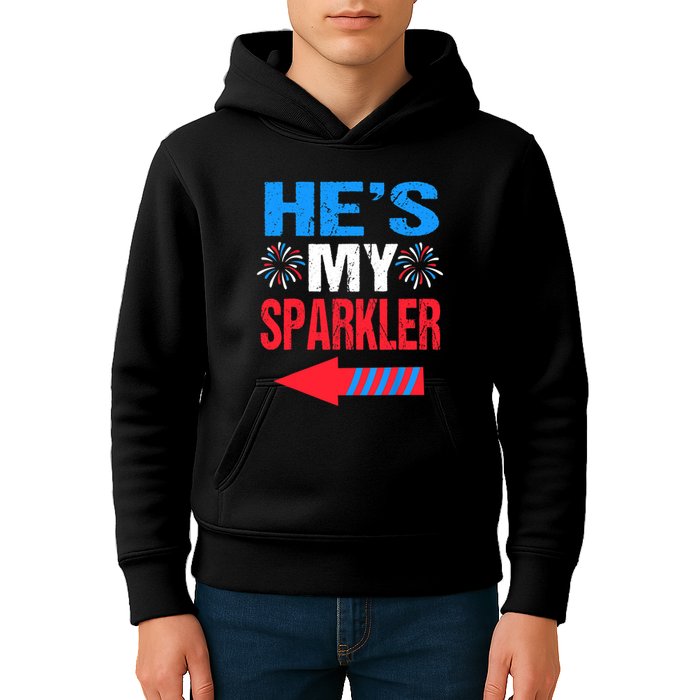 His And Hers 4th Of Julys Couples He's My Sparkler Kids Hoodie