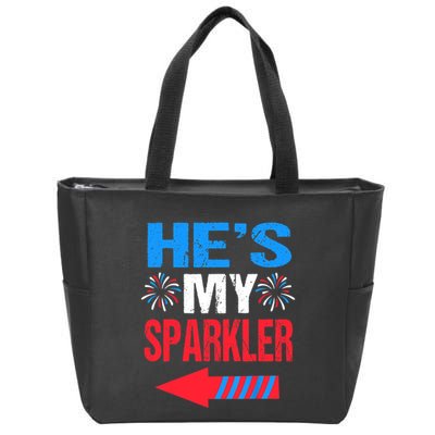 His And Hers 4th Of Julys Couples He's My Sparkler Zip Tote Bag
