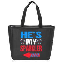 His And Hers 4th Of Julys Couples He's My Sparkler Zip Tote Bag