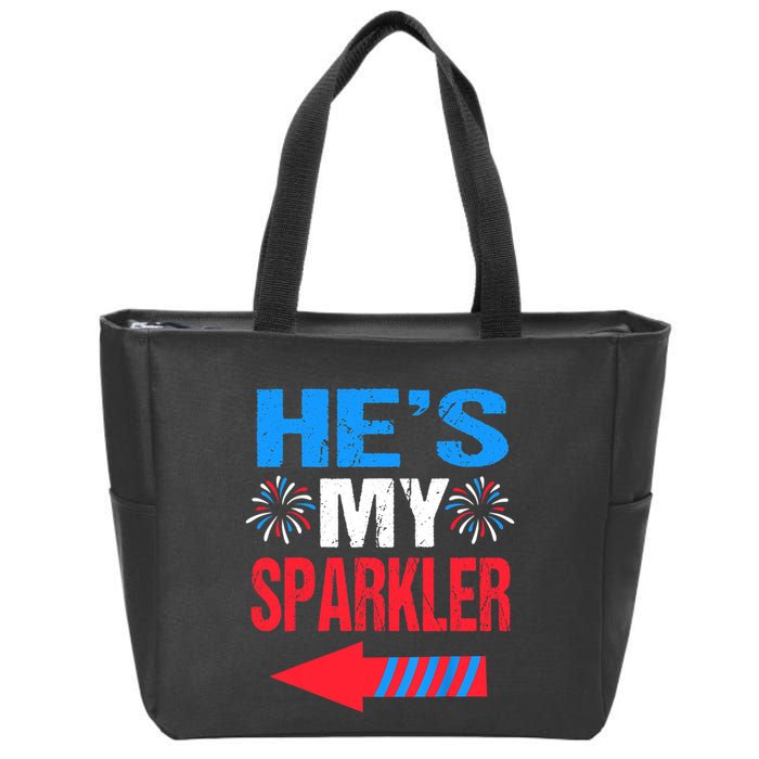 His And Hers 4th Of Julys Couples He's My Sparkler Zip Tote Bag