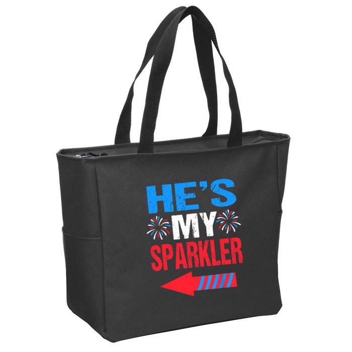 His And Hers 4th Of Julys Couples He's My Sparkler Zip Tote Bag